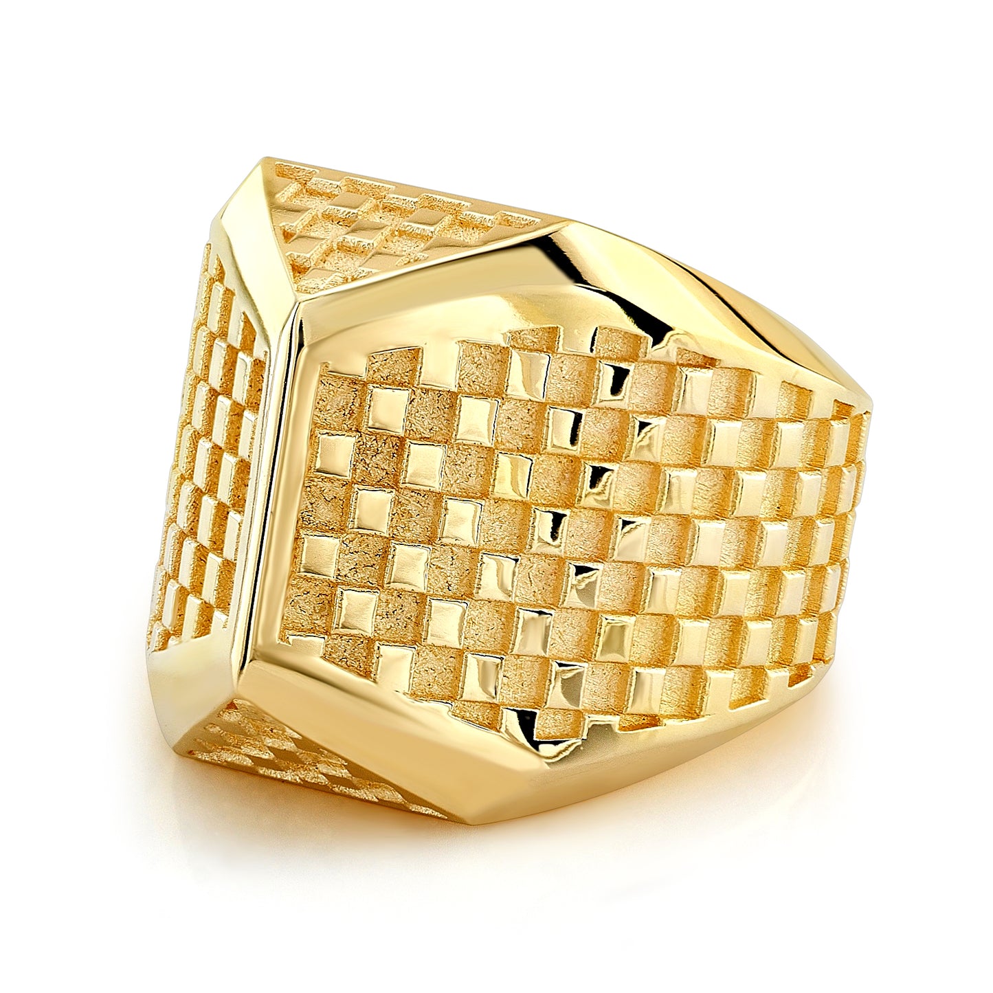 Gold Checker Talon Ring