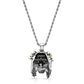 Chuey Quintanar Stainless Steel w/ Two Tone Gold Plate Jesus Skull - 25 In Rope Chain Necklace