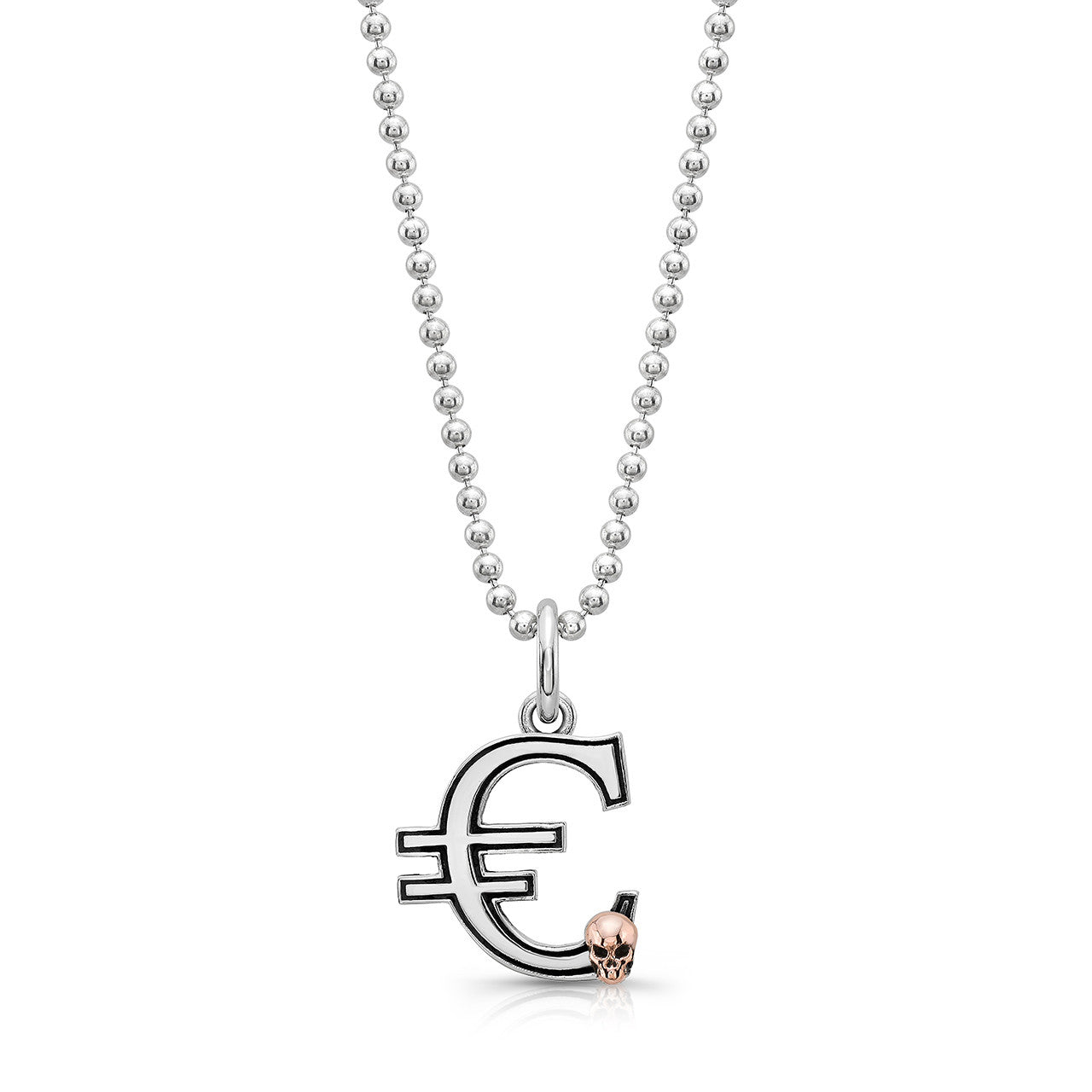 Sterling Silver Currency Pendants with Gold Skull