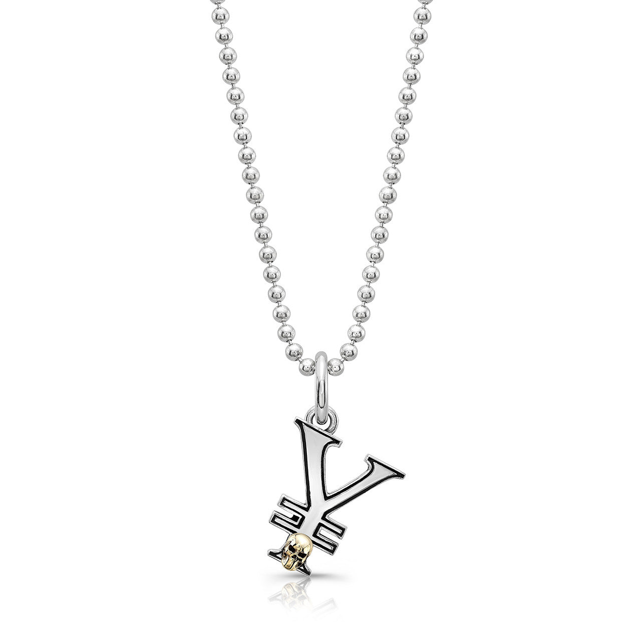 Sterling Silver Currency Pendants with Gold Skull