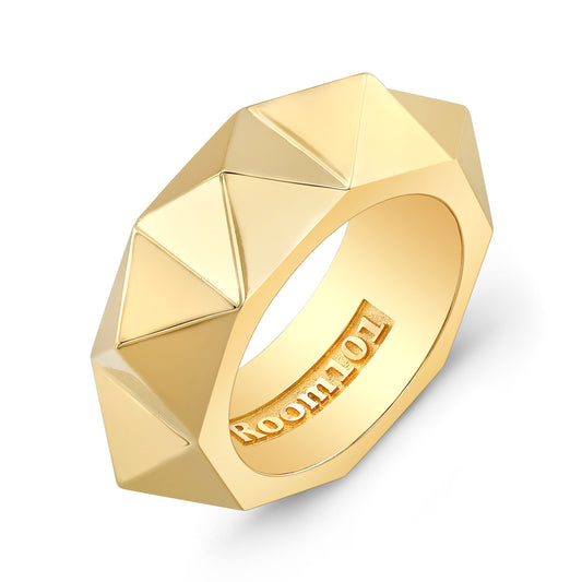 18K Gold Pyramid Ring