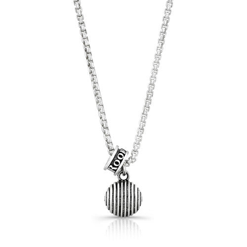 Striped Small Ball Pendant With 24 Inch Rounded Box Chain
