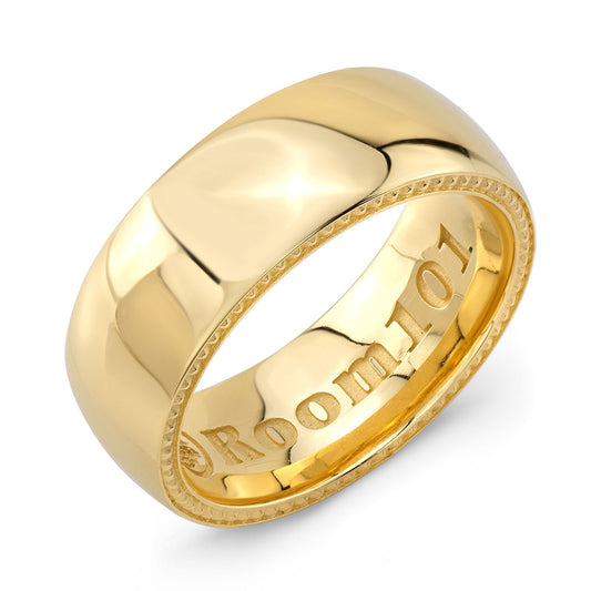 Plain 9mm 18K Gold Wedding Band