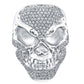 Custom 06 Skull Ring in Platinum White Diamonds