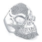 Custom 06 Skull Ring in Platinum White Diamonds