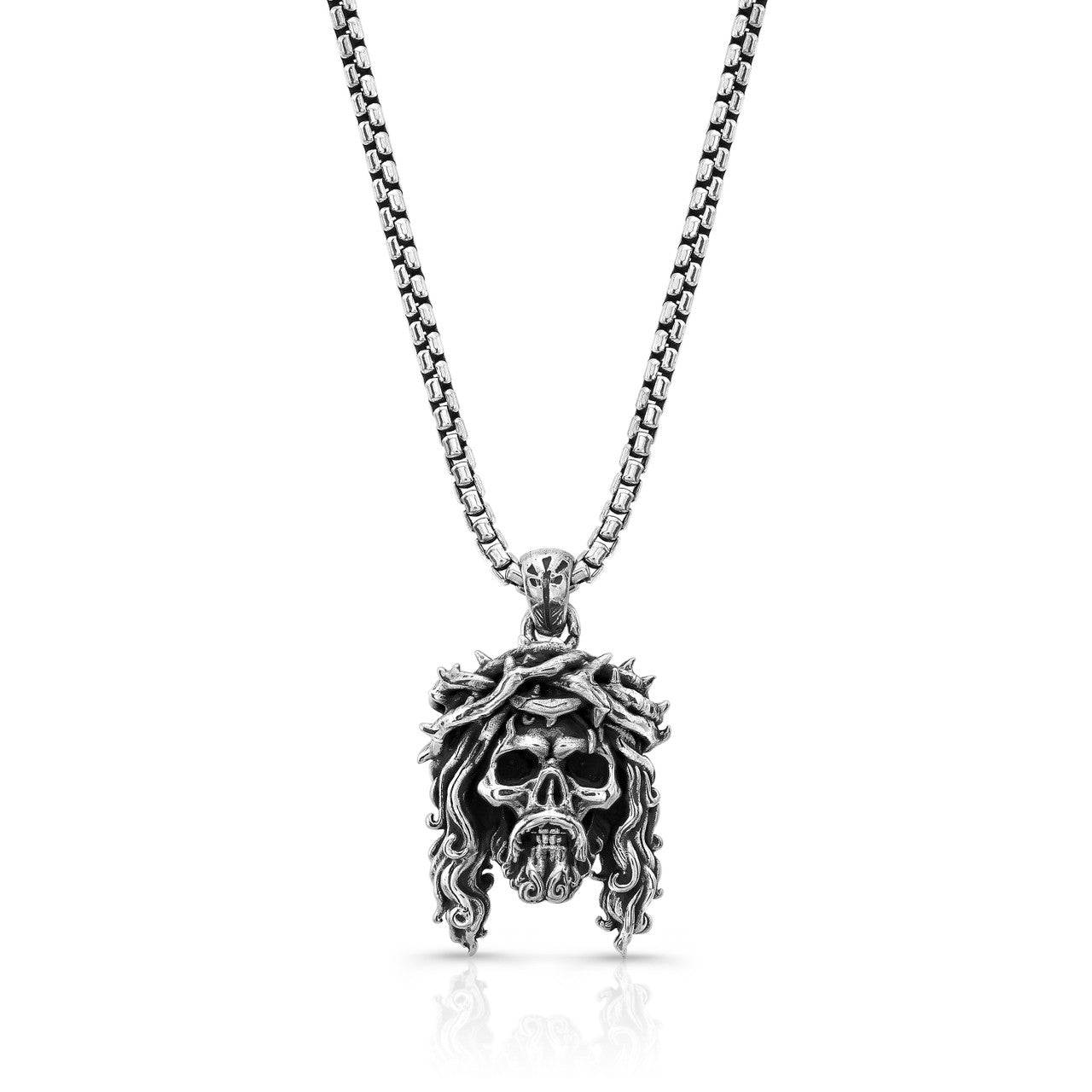 Jesus Skull Pendant  Sterling silver