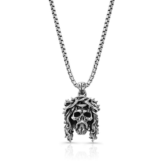 Jesus Skull Pendant  Sterling silver