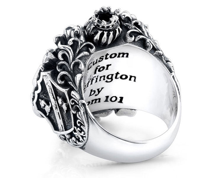 Custom Sterling Silver Family Crest Ring