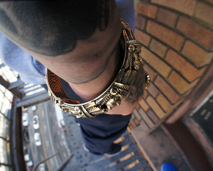 Custom 18K Gold EL INDIO Bangle Bracelet