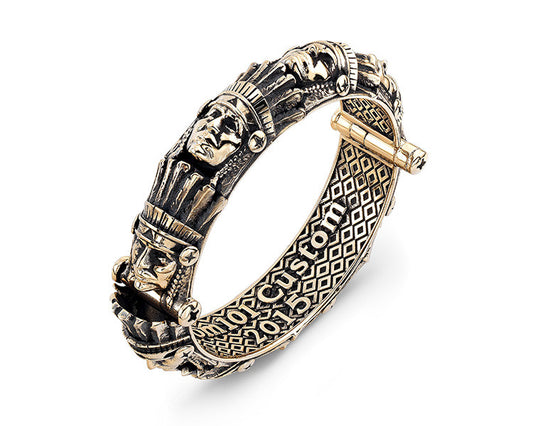 Custom 18K Gold EL INDIO Bangle Bracelet