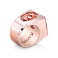 Rose Gold Block Ring With Skull
