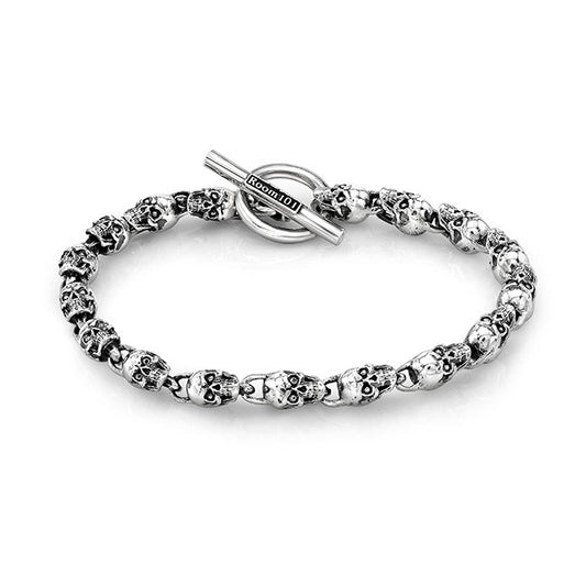 Men's Sterling Silver Mini Skull Bracelet