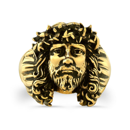 Chuey Quintanar Jesus Piece Ring in 14 K Gold