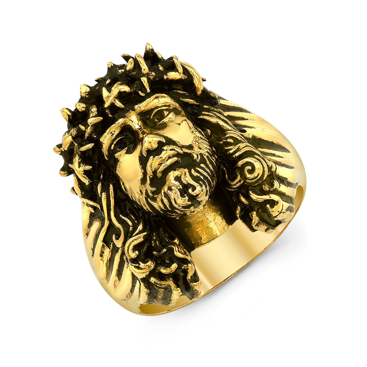 Chuey Quintanar Jesus Piece Ring in 14 K Gold