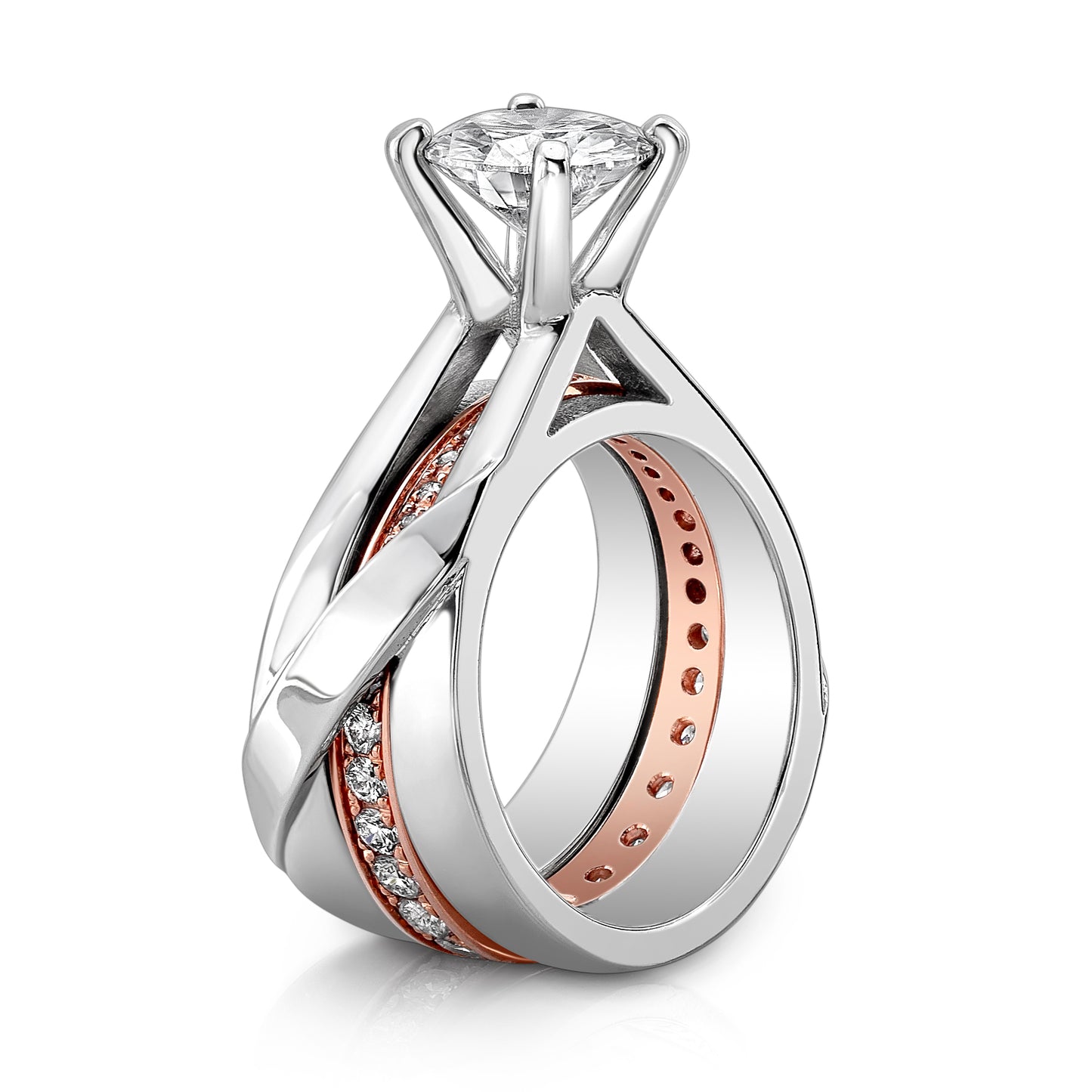 Custom Wedding Set with Rose Gold Band
