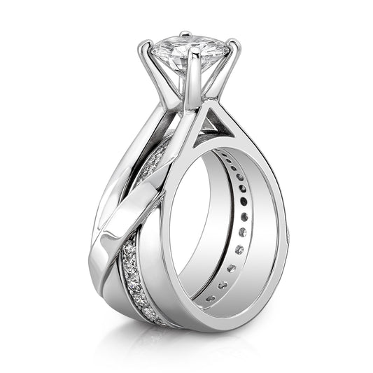 Custom Wedding Set with White Gold Band