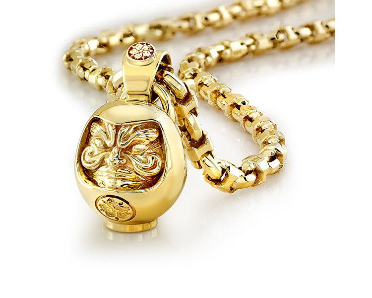 Custom 18K Gold Daruma Pendant