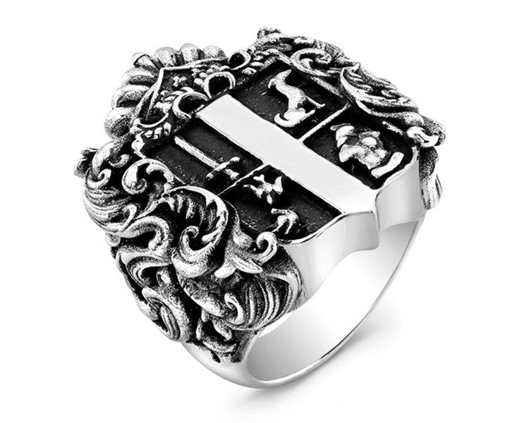 Custom Sterling Silver Family Crest Ring by Commission