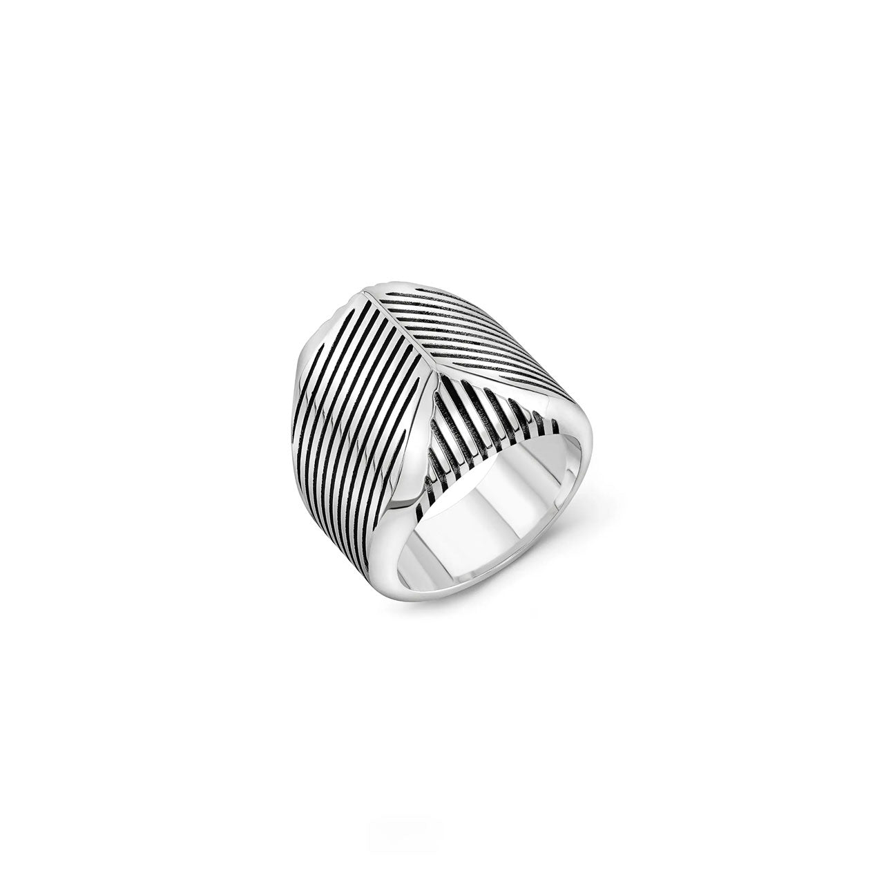 Striped Talon Ring Sterling Silver